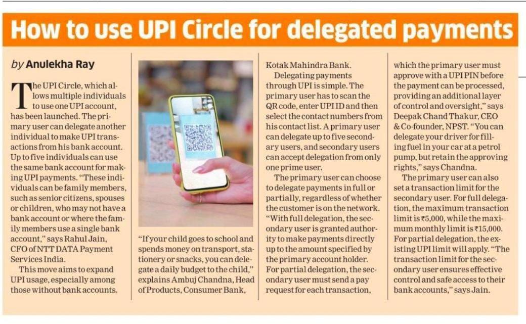How to use UPI circle for delegated payments