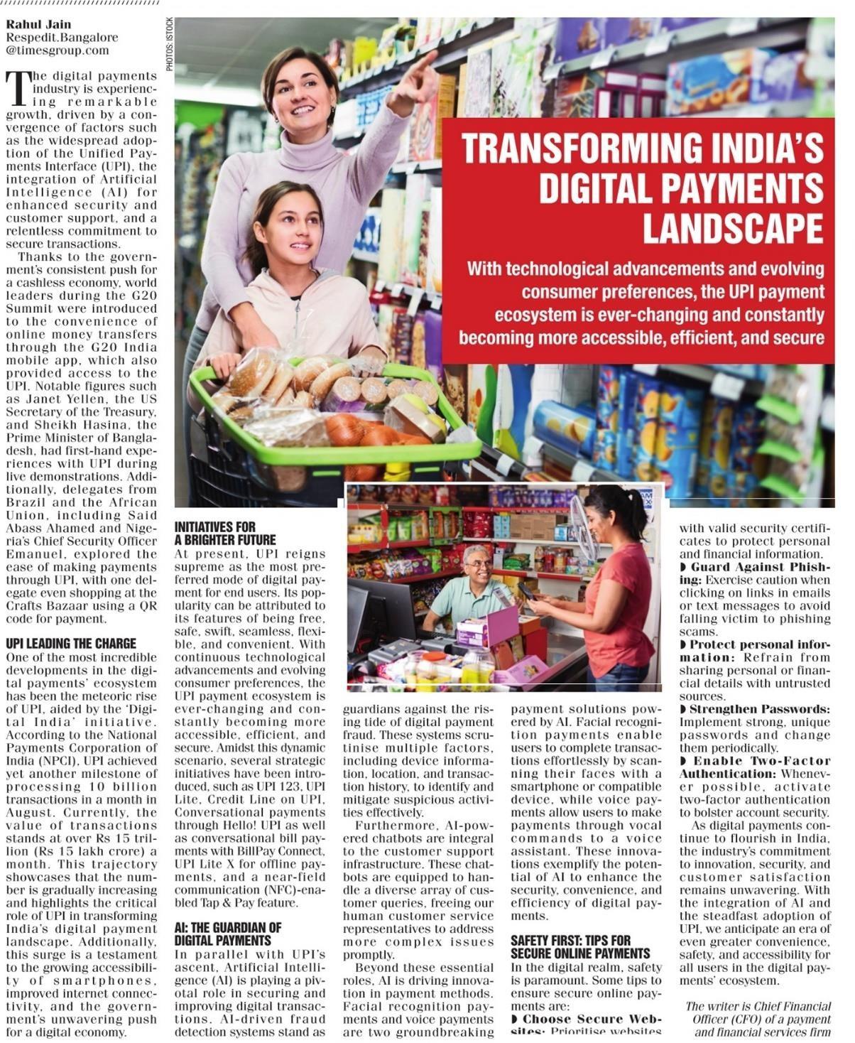 Authored article by Rahul Jain – CFO, NTT DATA Payment Services India
