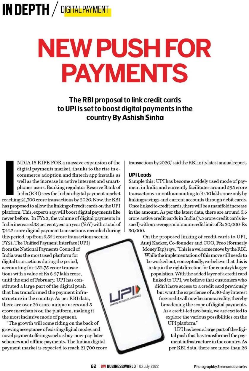 Dewang Neralla, CEO, NTT DATA Payment Services India vices that after RuPay, the linkage will be extended to other credit cards so that a large number of consumers are included. This would also add to safety with card data securely in the hands of the users now and make the QR code ubiquitous for debit card as well as credit card – based payments in times to come.