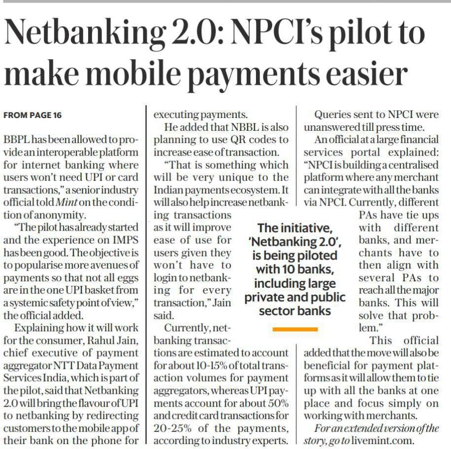 Netbanking 2.0: NPCI pilot to ease mobile payments