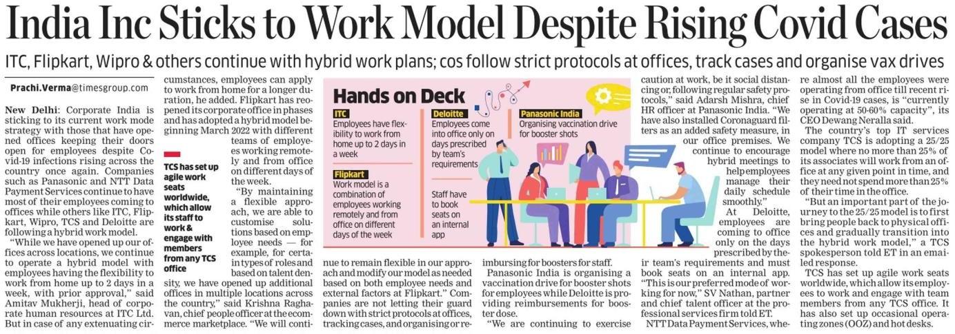 India Inc Sticks to Work Model Despite Rising Covid Cases