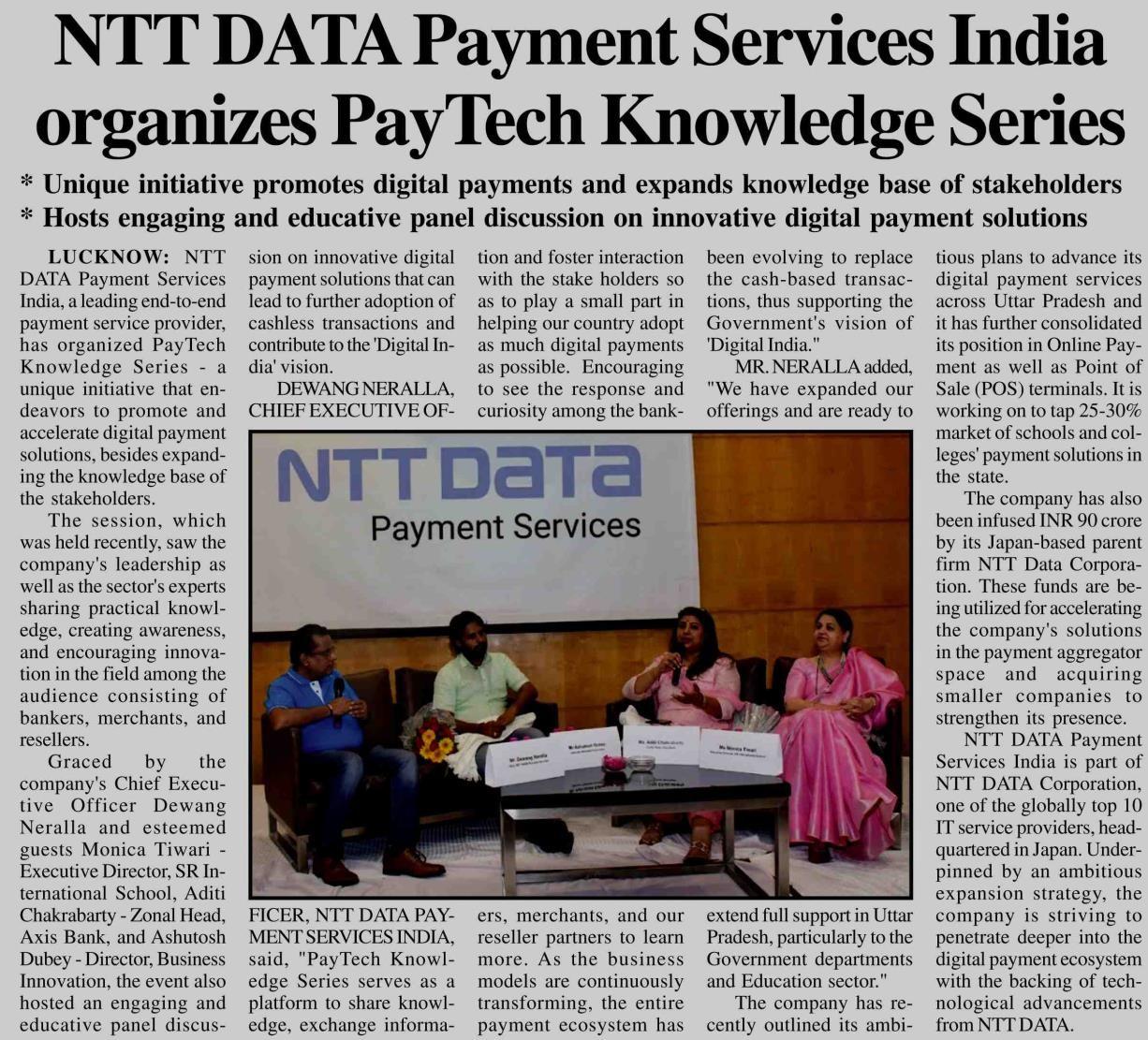 NTT DATA Payment Services India organizes PayTech Knowledge Series