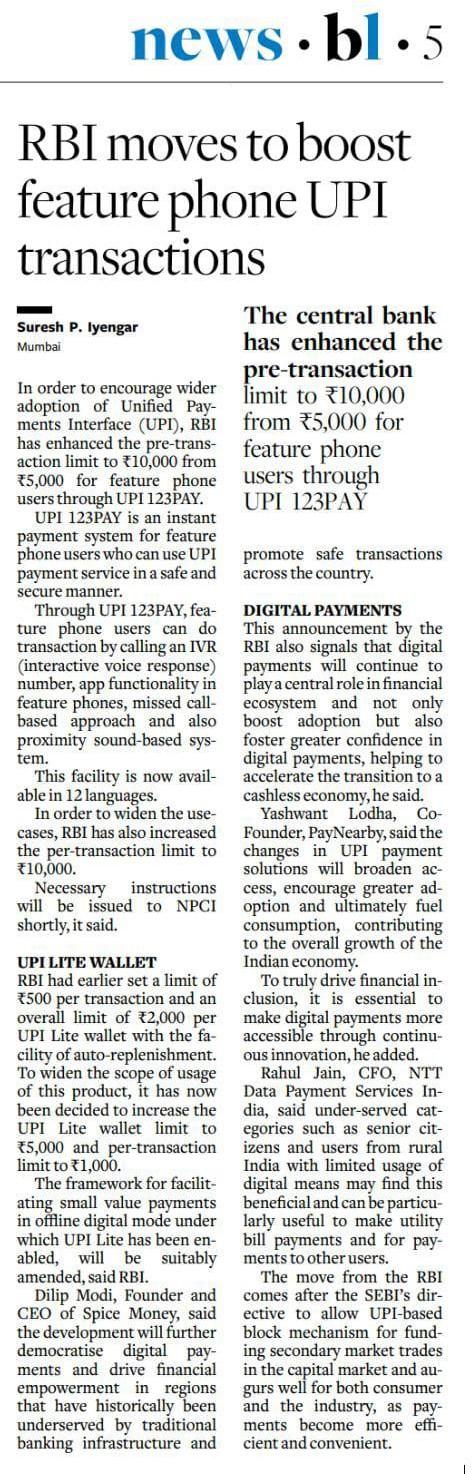 RBI moves to boost feature phone UPI transactions