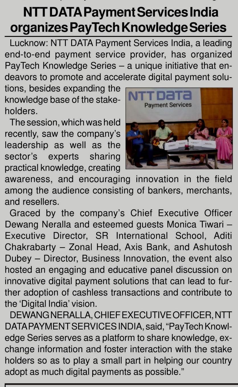 NTT DATA Payment Services India organizes PayTech Knowledge Series